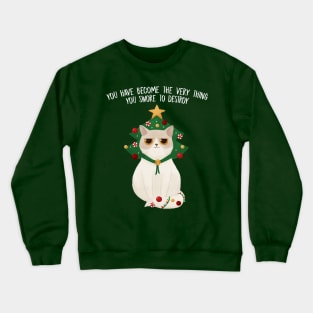 Christmas tree cat Crewneck Sweatshirt